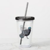 ボルネオのクジャクサイコウのイラスト アクリルタンブラー (裏面)