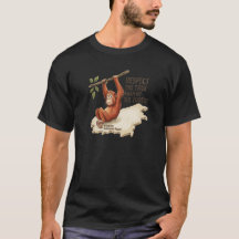 ボルネオオランウータンカリマンタン地図保護Tシャツ