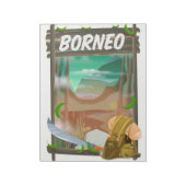 ボルネオジャングル旅行ポスター ノートパッド (回転)