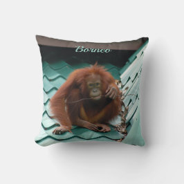 ボルネオ写真の屋根に野生のオランウータン猿 クッション