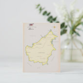 ボルネオ島のイラスト地図 ポストカード (スタンド正面)