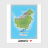 ボルネオ島の地図 シール (シート)