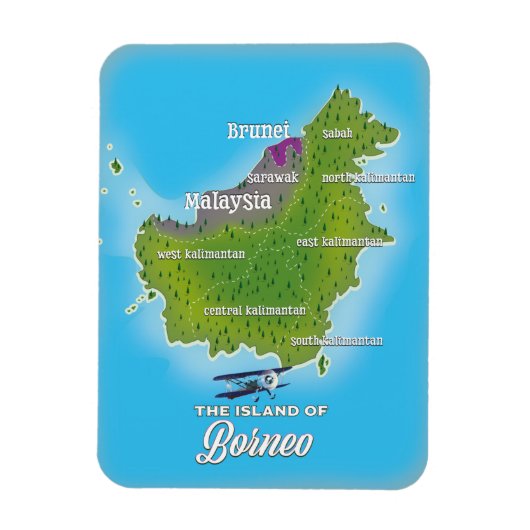 ボルネオ島地図 マグネット (縦)