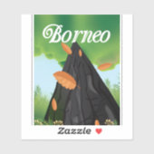 ボルネオ熱帯雨林旅行ポスター シール (シート)