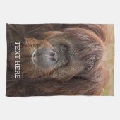 ボルネオ・オランウータン美しい写真 キッチンタオル (横)