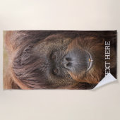 ボルネオ・オランウータン美しい写真 ビーチタオル (正面)