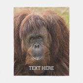 ボルネオ・オランウータン美しい写真 フリースブランケット (正面)