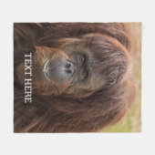 ボルネオ・オランウータン美しい写真 フリースブランケット (正面(横))