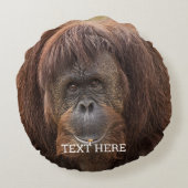 ボルネオ・オランウータン美しい写真 ラウンドクッション (裏面)