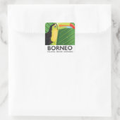 ボルネオ・トゥカン旅行ポスター スクエアシール (バッグ)