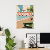ボルネオ・ヴィンテージ旅行ポスターアート。 ポスター (ホームオフィス)