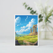 ボルビリスモロッコヴィンテージ旅行イラストレーション ポストカード (スタンド正面)