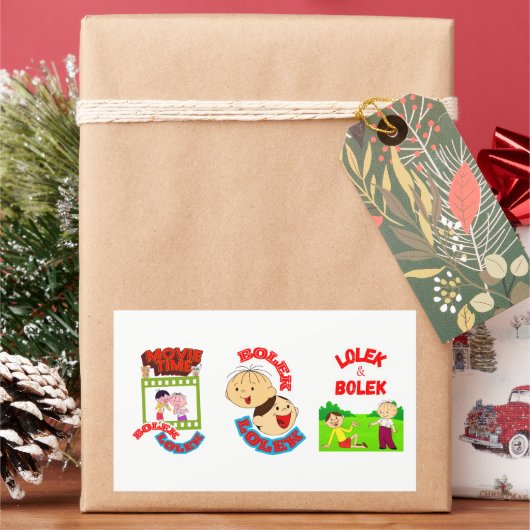 ボレック及びロレック 長方形シール (クリスマス)
