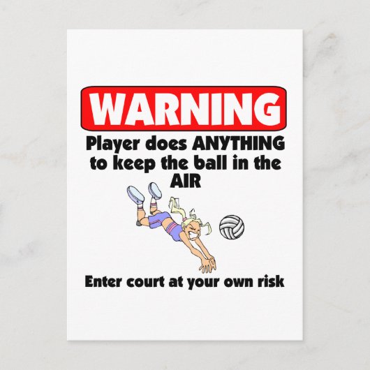 ボレー警告シック ポストカード (正面)