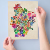 ボロウスオブロンドンタイポグラフィ文字の地図 チラシ (手)