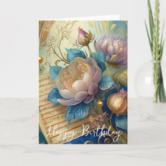 ボロケの花の誕生日 カード (正面)