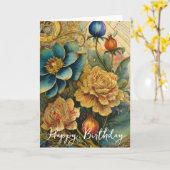 ボロックの花の誕生日 カード (黄色い花)