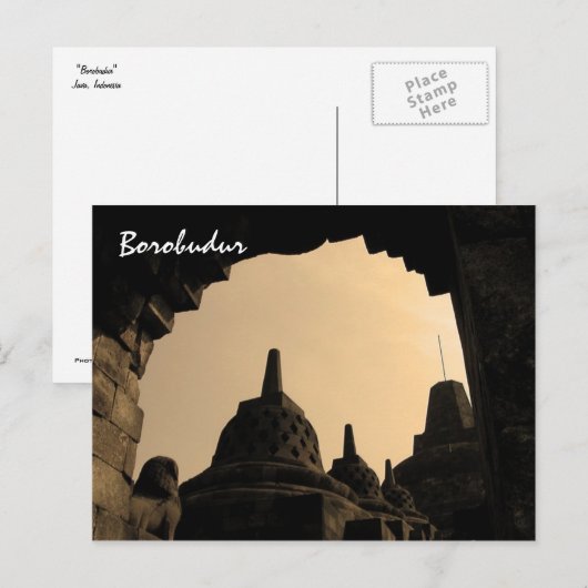 ボロブドゥル ポストカード (正面/裏面)