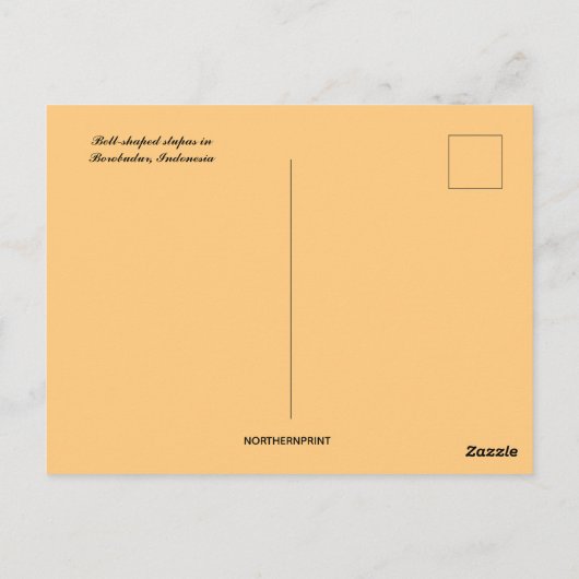 ボロブドゥールインドネシアの鐘型のストゥーパ ポストカード (裏面)