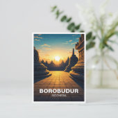 ボロブドゥールインドネシアユネスコ世界伝統旅行 ポストカード (スタンド正面)