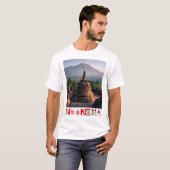 ボロブドゥールテンプル – インドネシアアート Tシャツ (正面フル)