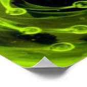 ボロブラックライトネオングリーンガラス星雲 ポスター (角)