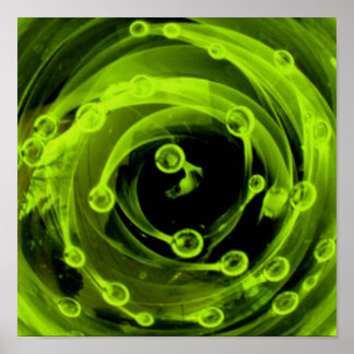 ボロブラックライトネオングリーンガラス星雲 ポスター