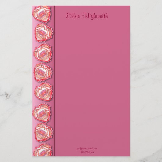 ボロボロのハート縁ど 便箋 (正面)