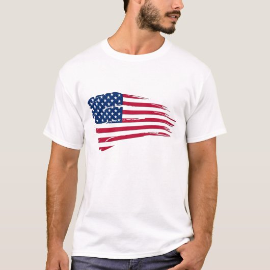 ボロボロの米国国旗 Tシャツ (正面)