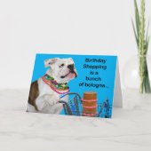 ボローおもしろいニャビーズ束付きブルドッグ誕生日 カード (正面)