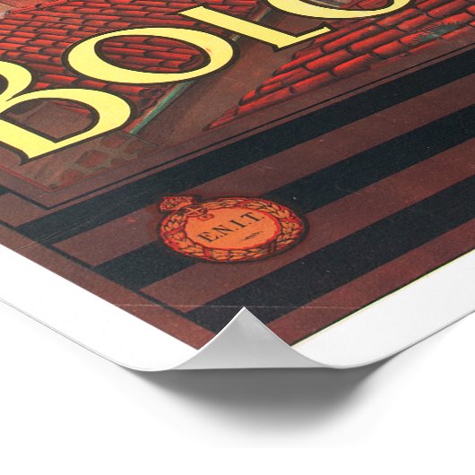 ボローニャイタリアのヴィンテージ旅行 ポスター (角)