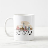ボローニャイタリアシティシルエットヴィンテージトラベル コーヒーマグカップ (左)