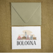 ボローニャイタリアシティシルエットヴィンテージトラベル ポストカード