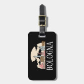 ボローニャイタリアシティシルエットヴィンテージトラベル ラゲッジタグ (正面縦)