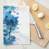 ボローニャイタリアスカイラインブルー キッチンタオル (四つ折り)