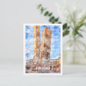 ボローニャイタリア旅行プレイスウォーターカラーポストカード ポストカード (スタンド正面)