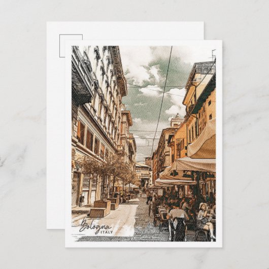 ボローニャイタリア美しい油ランドスケープ ポストカード (正面/裏面)