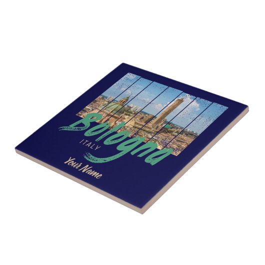 ボローニャエミリア – ロマーニャイタリアヴィンテージ土産 タイル (側面)