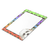 ボローニャカラフル犬のポーパターン ノートパッド (アングル)