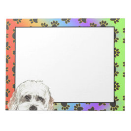 ボローニャカラフル犬のポーパターン ノートパッド