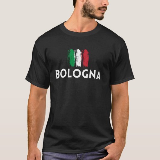 ボローニャシティイタリアバケーションズ旅行イタリアンウォム Tシャツ (正面)