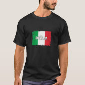 ボローニャ国旗を持つイタリアイタリアンシティ Tシャツ (正面)