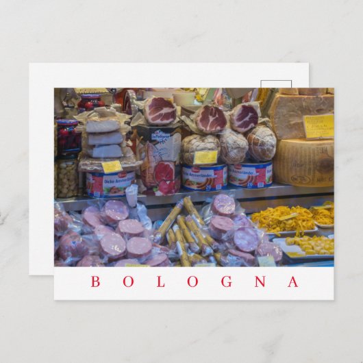 ボローニャ食品店のウィンドウビューポストカード ポストカード (正面/裏面)