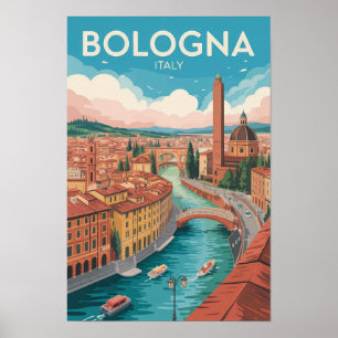 ボローニャ イタリア イラスト 旅行 アート ヴィンテージ ポスター