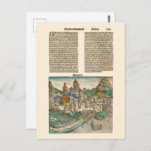 ボローニャ・イタリア・ニュルンベルク年代記の中世の本 ポストカード (正面/裏面)
