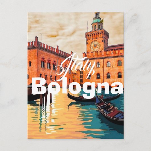 ボローニャ イタリア 旅行 はがき, ボローニャ 旅行 アート ポストカード (正面)