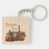 ボローニャ、イタリア:雨のショッピング キーホルダー (裏面)