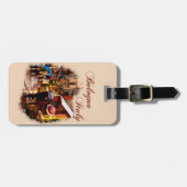 ボローニャ、イタリア：雨のショッピング ラゲッジタグ (正面横)