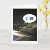 ボンの旅、さよなら、飛行機から良い旅行を持っている カード (黄色い花)