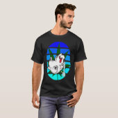 ボンを吸うレゲエ好きの面白いティフィング犬 Tシャツ (正面フル)